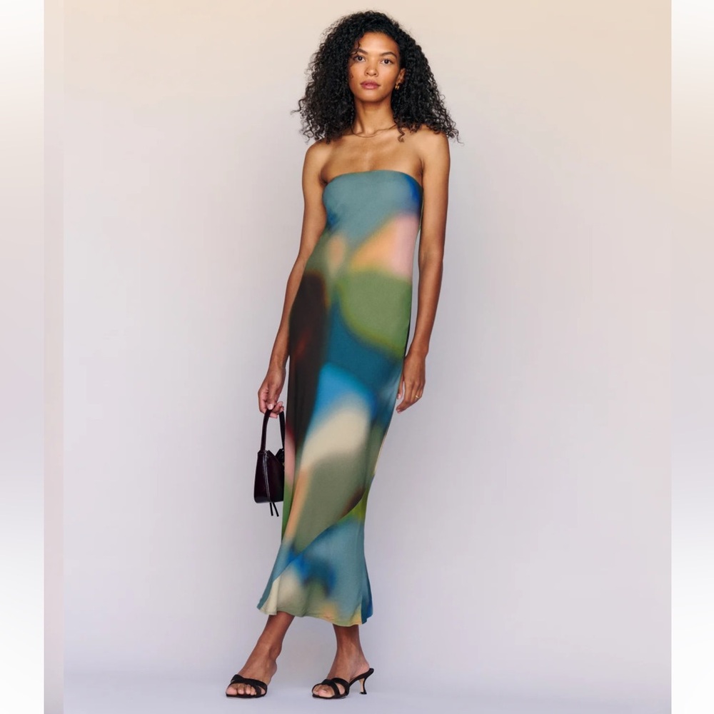 Reformation - Joana Strapless Dress (Blur)